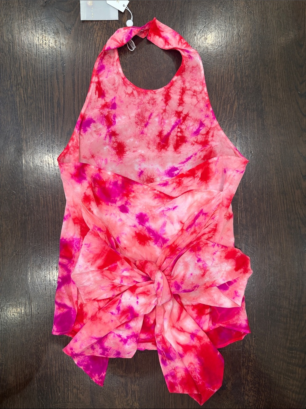 NWT Trina Turk Pink & Magenta Tie-Dye Halter Neck 100% Silk Top - Picture 4 of 4